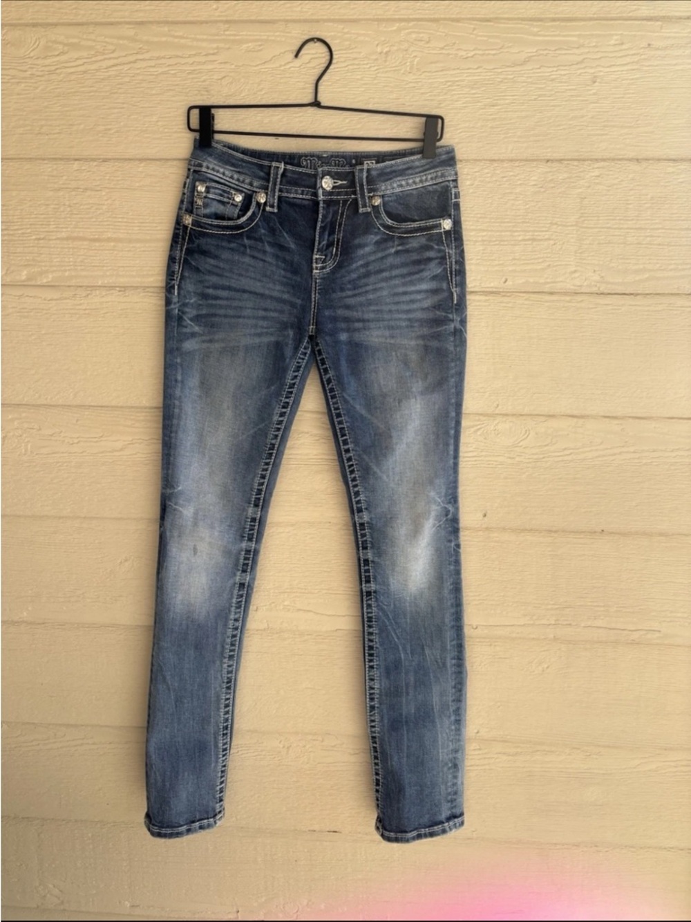 Miss Me Faded Blue Skinny Jeans